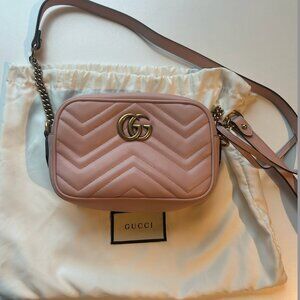 GG Marmont Shoulder Bag Matelasse Leather Mini in Pink